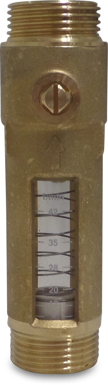 Flow meter brass 1 1/4" male thread 10bar 5-42l/min DN20 brass