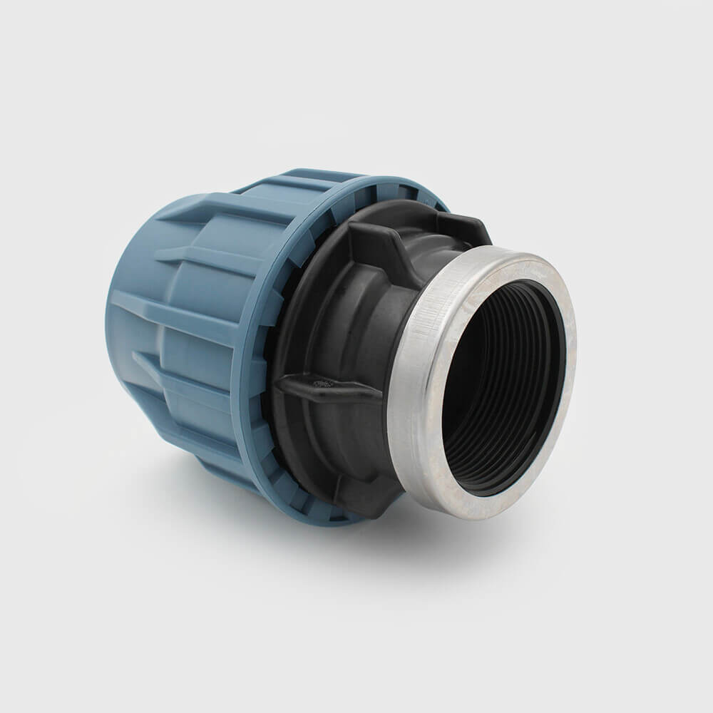 Unidelta Manchon PP 25 mm x 3/4" à serrer x filetage femelle 16bar noir/bleu DVGW/KIWA/WRAS