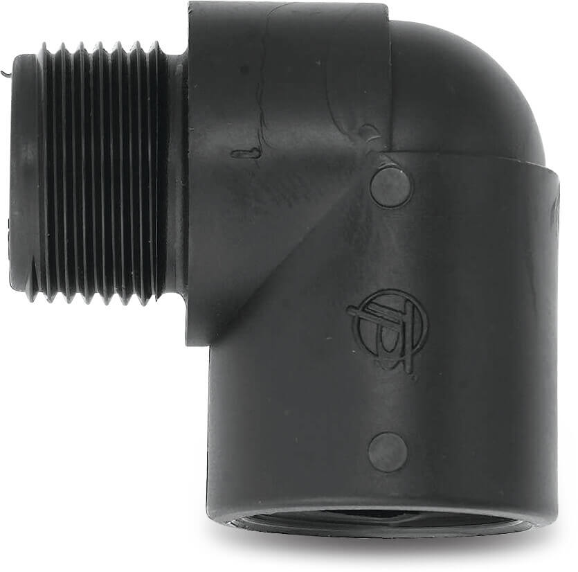 Tavlit Vinkel 90° PP 1/2" udvendig gevind x indvendig gevind 16bar