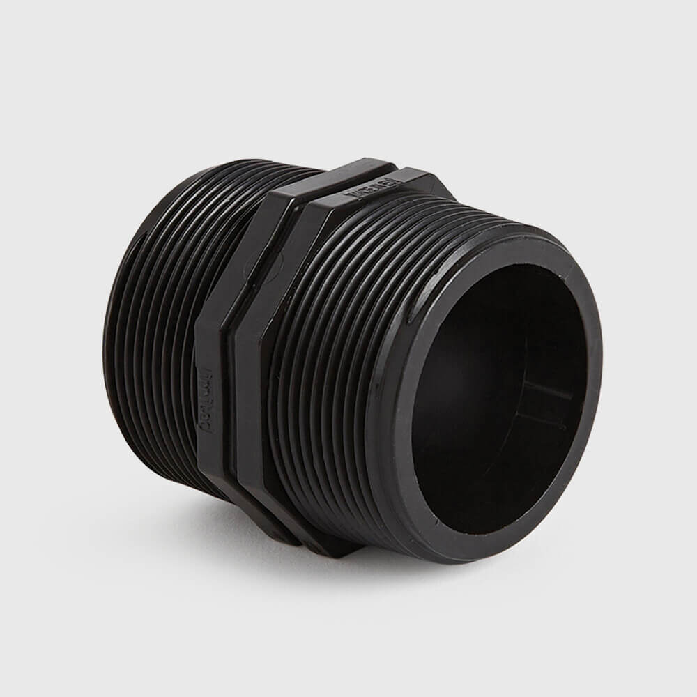 Nipple PP 2" male thread 10bar black