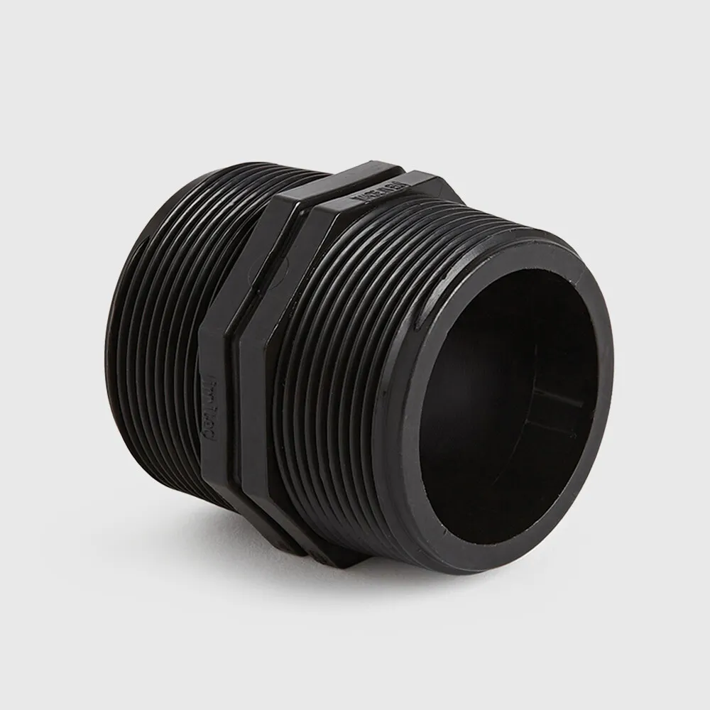Nipple PP 1 1/4" male thread 10bar black