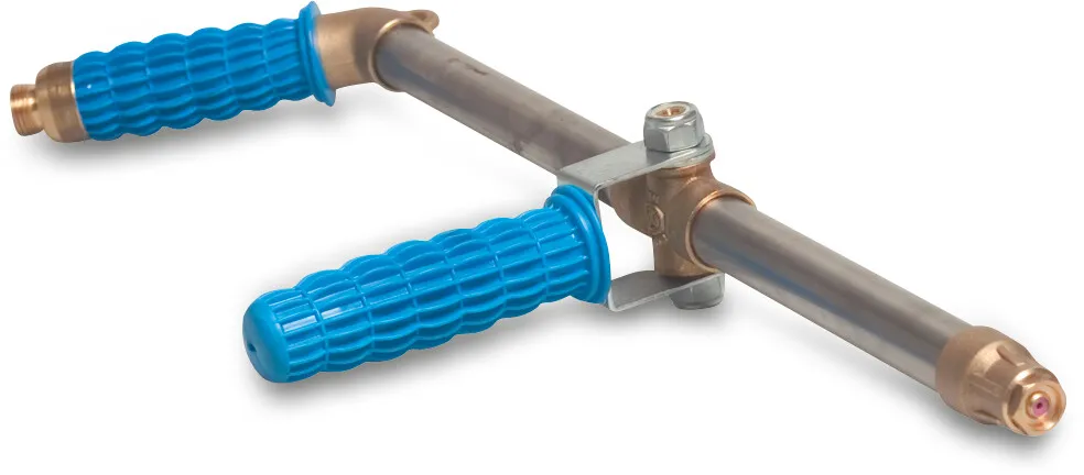 MZ Spuitlans messing/RVS 30 bar buitendraad blauw type 324