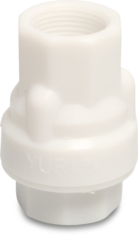 Backventil fjäderbelastad PA 3/4" invändig gänga 10bar vit type 2700