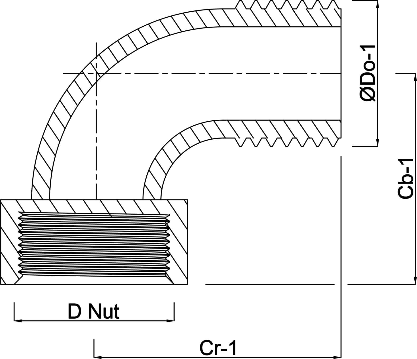 Nr. 100 Courbe à 90° laiton 3/4" x 1/2" écrou femelle x filetage mâle 40bar
