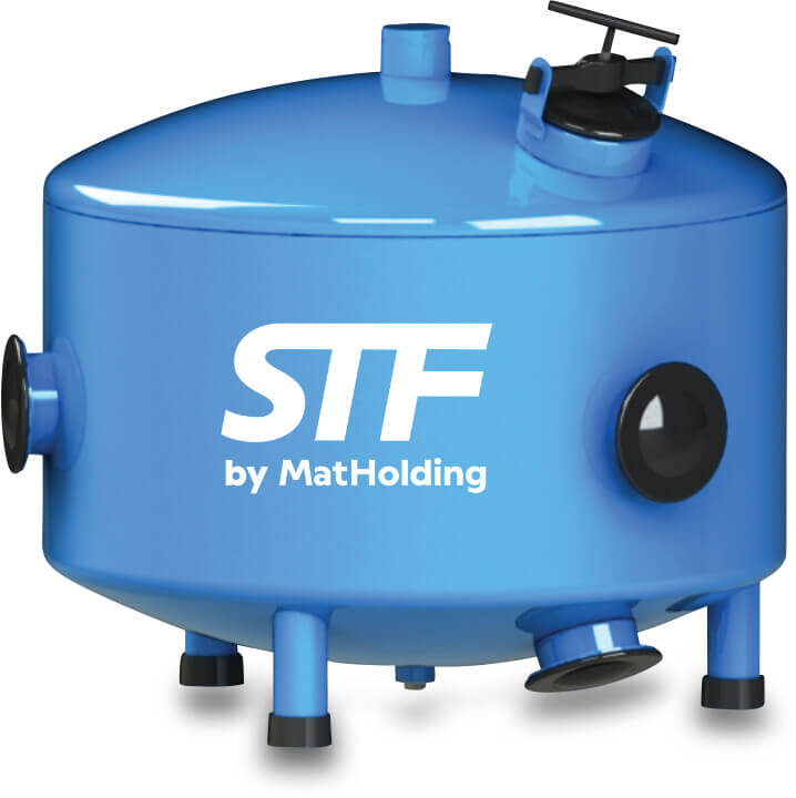 STF Zandfilter carbon steel ST37.2 30" Victaulic 8bar DN80 blauw type F640