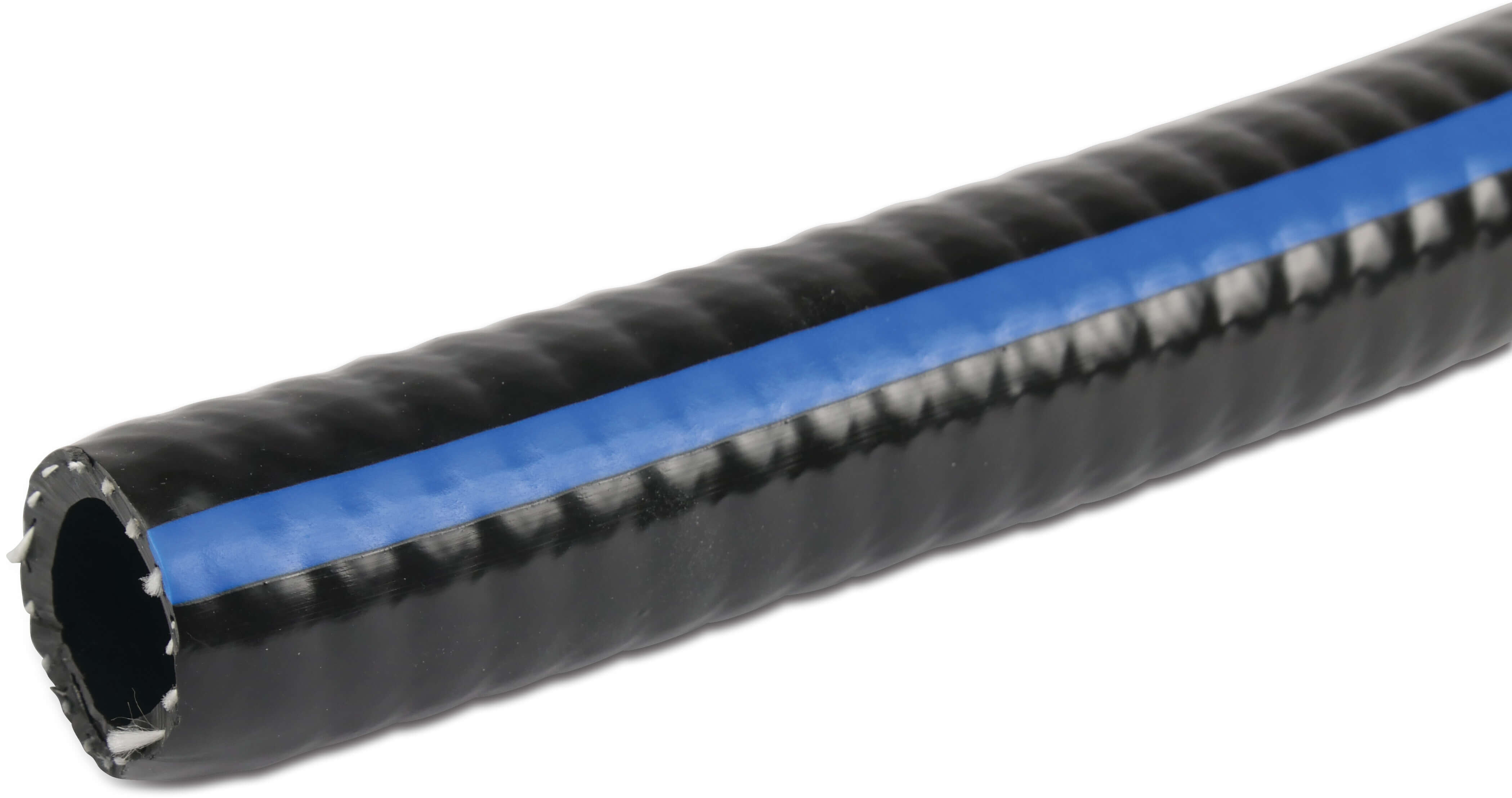 Profec Suction and pressure hose PVC/steel 25 mm x 36,8 mm 12bar 0.9bar black/blue 50m type Heavy-Flex Black