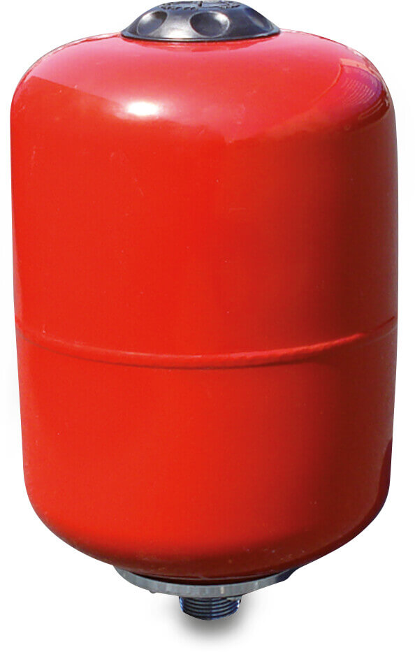 Varem Membrane pressure tank steel powder coating 1" male thread 8bar red 24ltr WRAS type vertical
