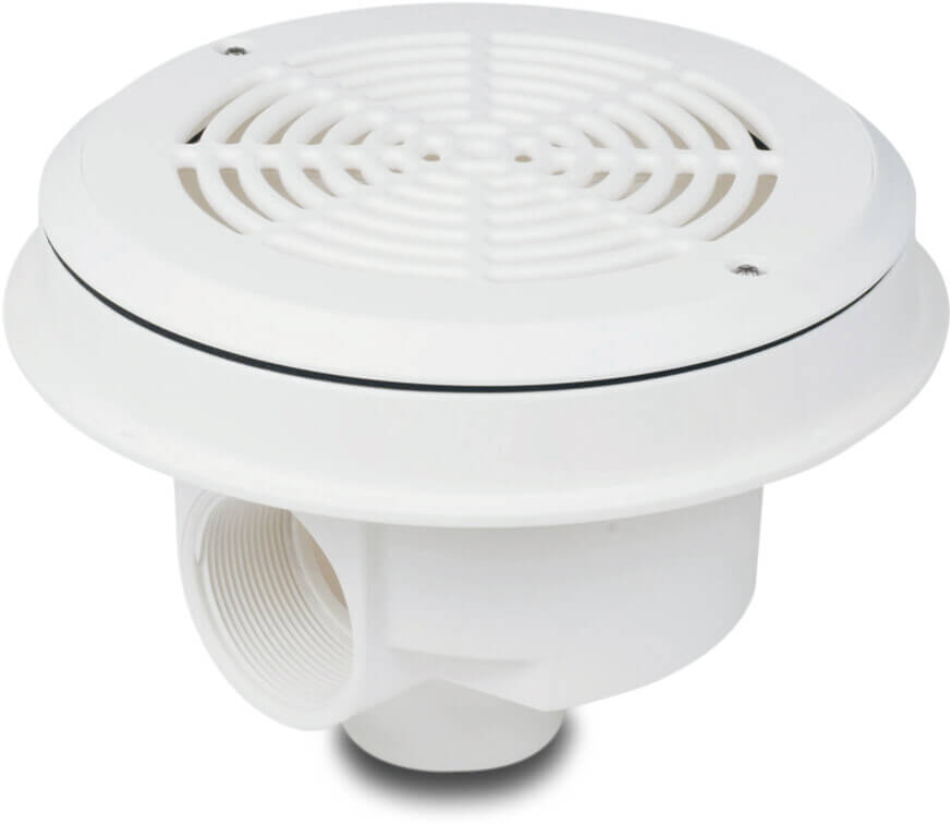 Ocean Main drain ABS glue socket/glue spigot x female thread white type Standard with screw M5