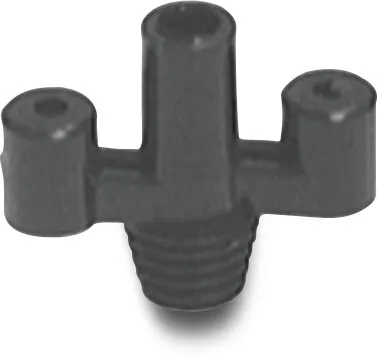 NaanDan Vlinderadapter kunststof 3/8WW buitendraad x taper M zwart