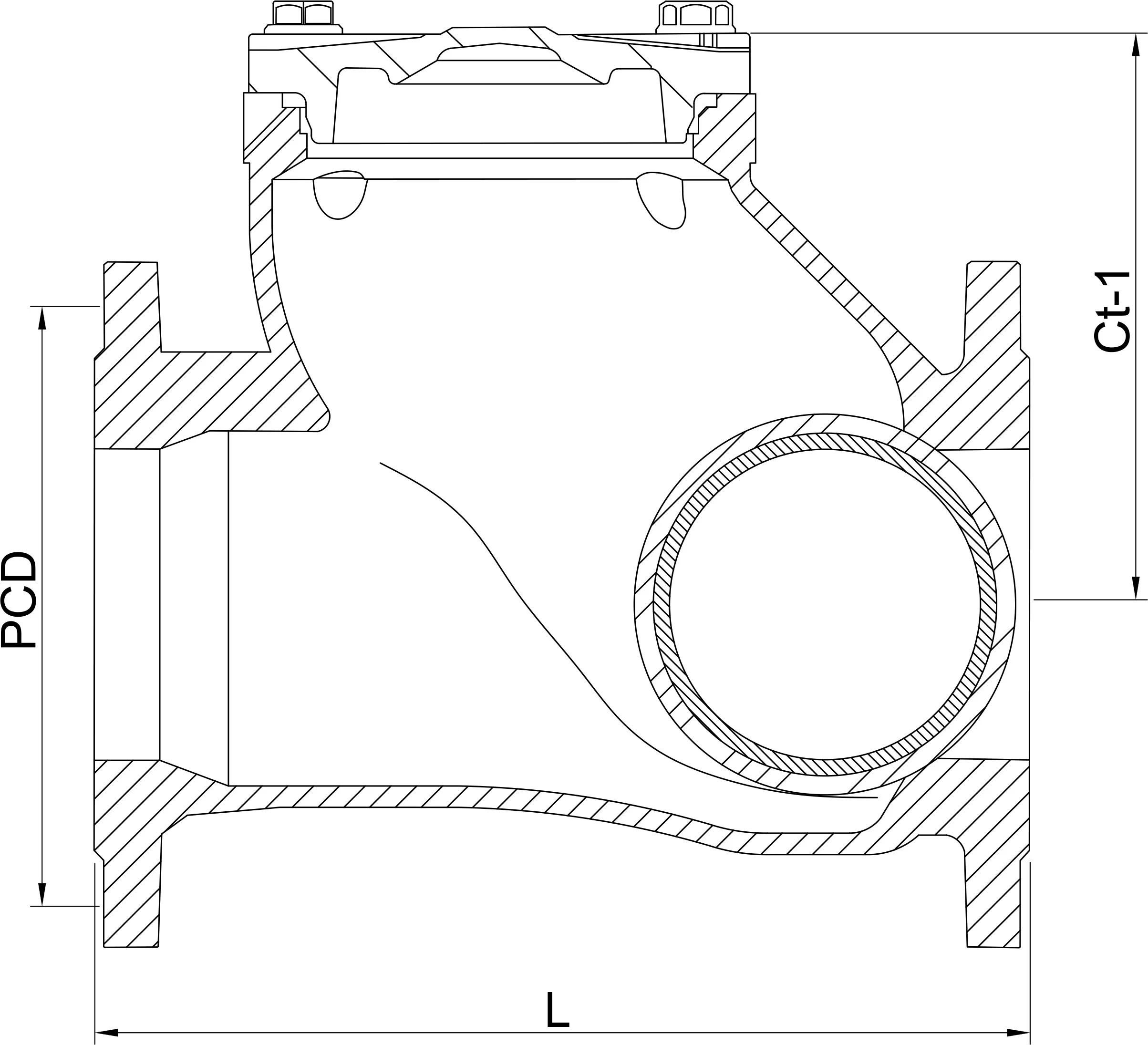 Profec Non return valve ductile iron (GGG40) epoxy coating DN250 DIN flange 10bar DN250 blue PN10