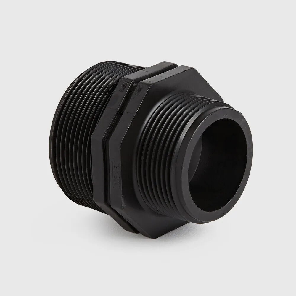 Reducer nipple PP 2" x 1 1/4" male thread 10bar black