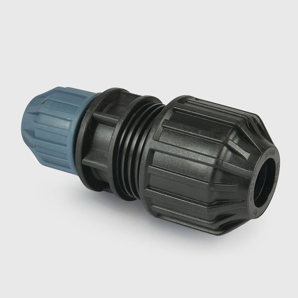 Jason Overgangsstuk PP 15-22 mm x 20 mm knel 10bar zwart/blauw DVGW/KIWA/WRAS
