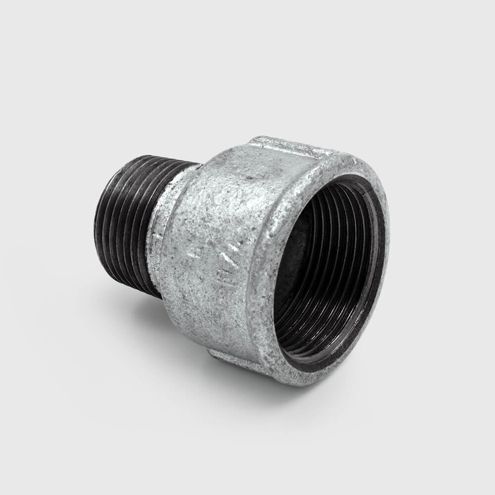 Profec Nr. 246 Reducer socket cast iron galvanised 1 1/2" x 1" female thread x male thread 25bar DVGW