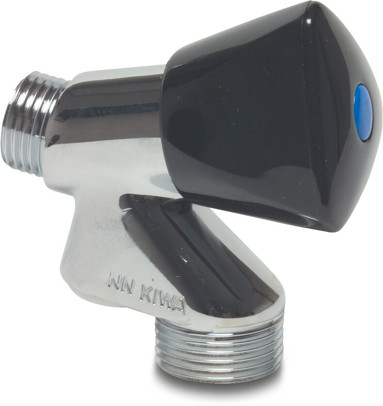 Absperrhahn Messing Verchromt 1/2" Außengewinde 10bar KIWA Typ DA S1