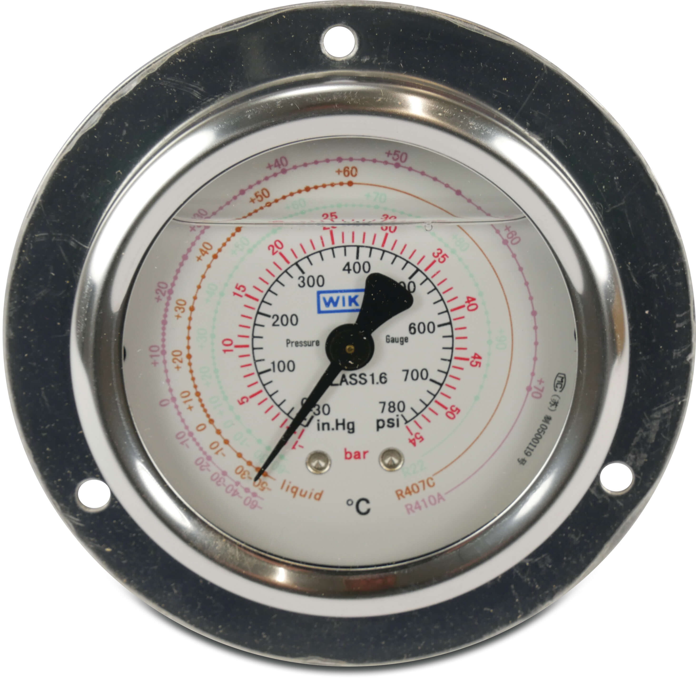 Built-in pressure gauge 0-54bar R410