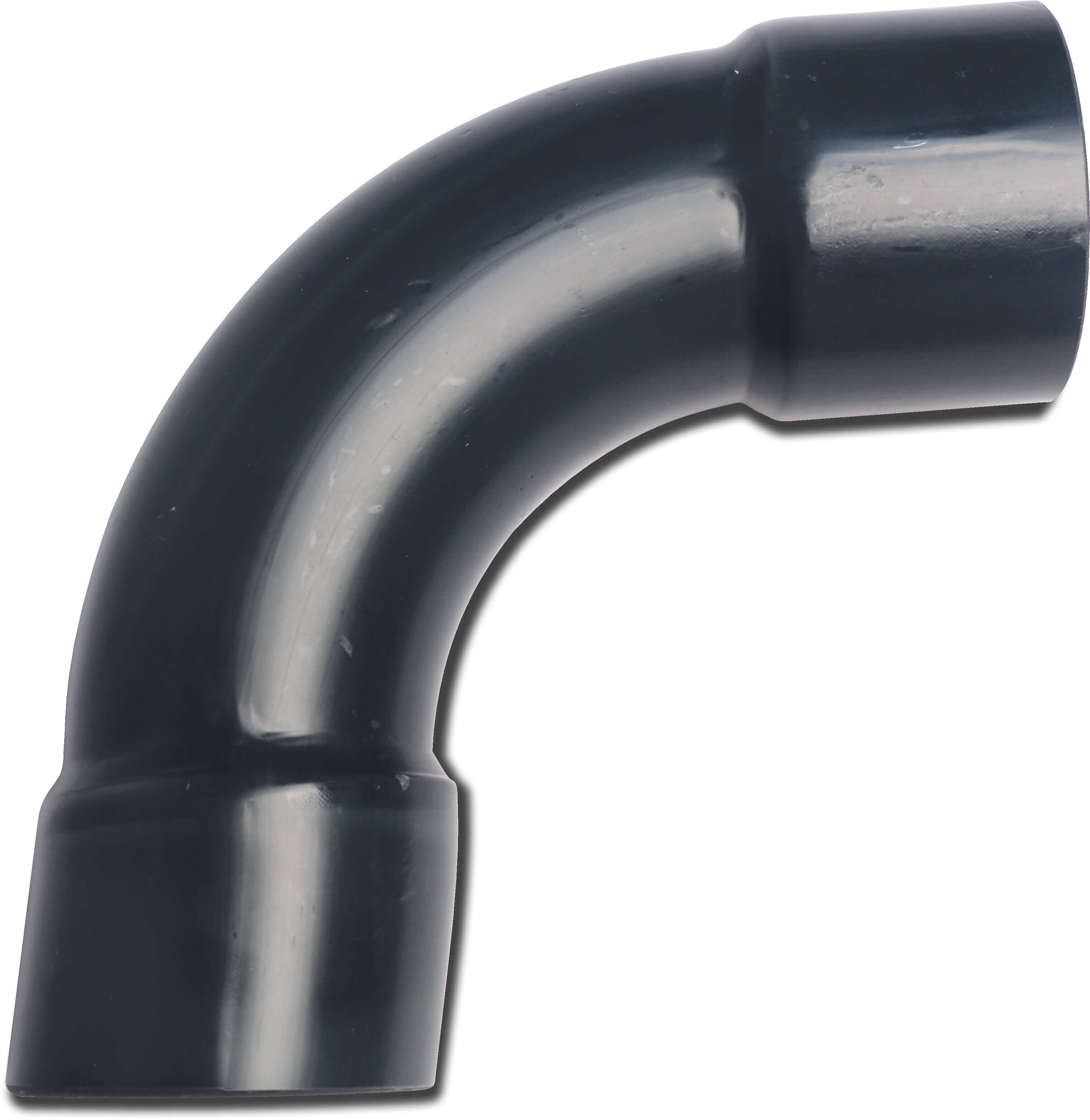 Profec Long bend 80° PVC-U 10 bar glue socket grey type made from tubing