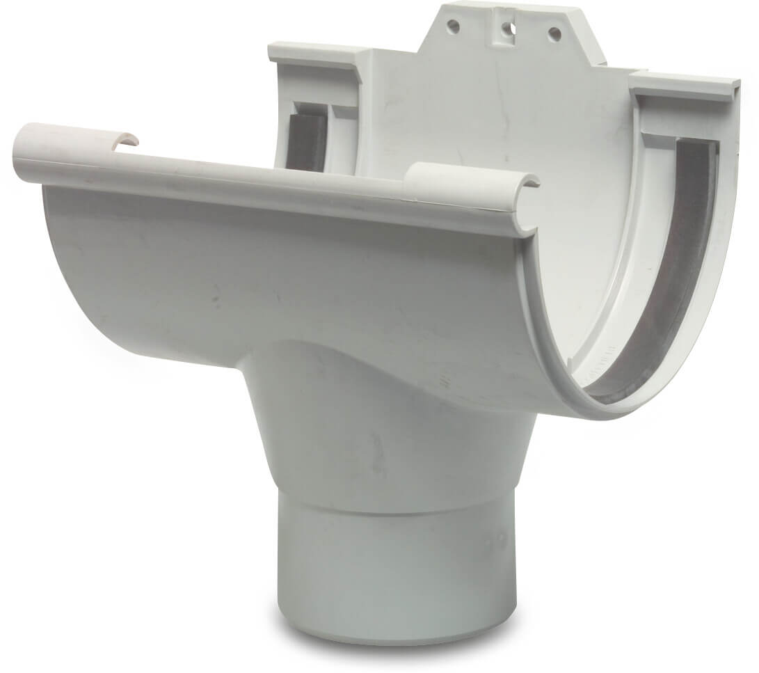 Centralt udløb PVC-U 170 mm x 100 mm tætningsring x indsæt (i rør) grå type NC