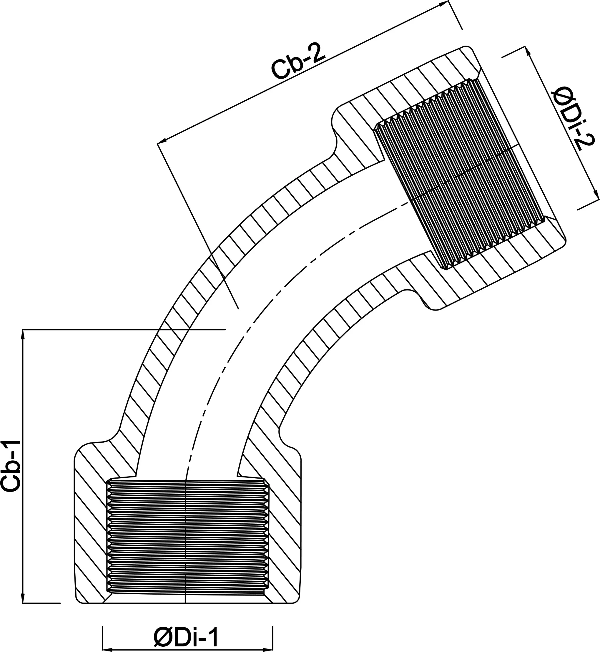 Profec Nr. 41 Bend 45° cast iron galvanised 2 1/2" female thread 25bar DVGW
