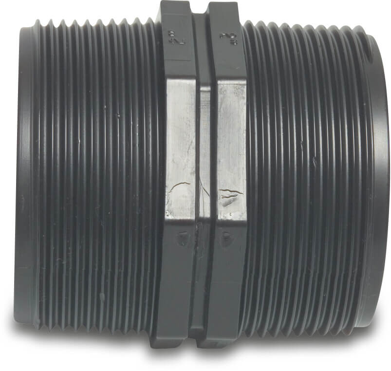 Nipple PP 1" male thread 10bar black