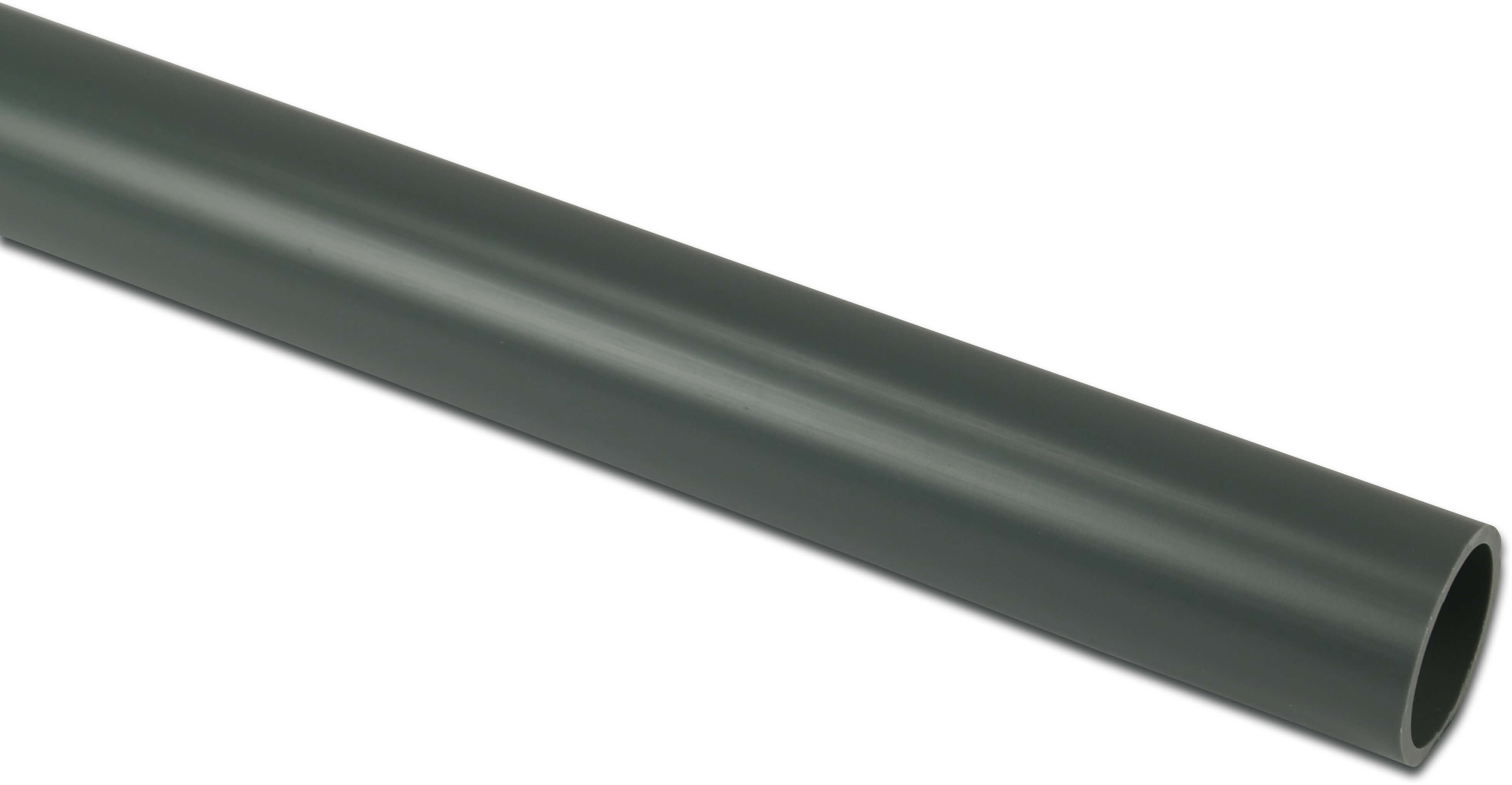 Trykrør PVC-U 3" x 4,6 mm glat Class D-PN12 grå 1m