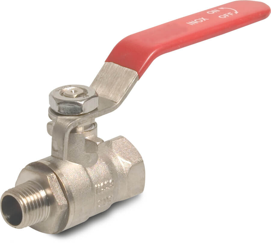 Profec Ball valve brass nickel plated 2" female thread x male thread 25bar type 104 VA