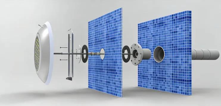 Flotide Dæmpbar LED pool lampe polycarbonat 12VAC type vægmontering hvid 35W