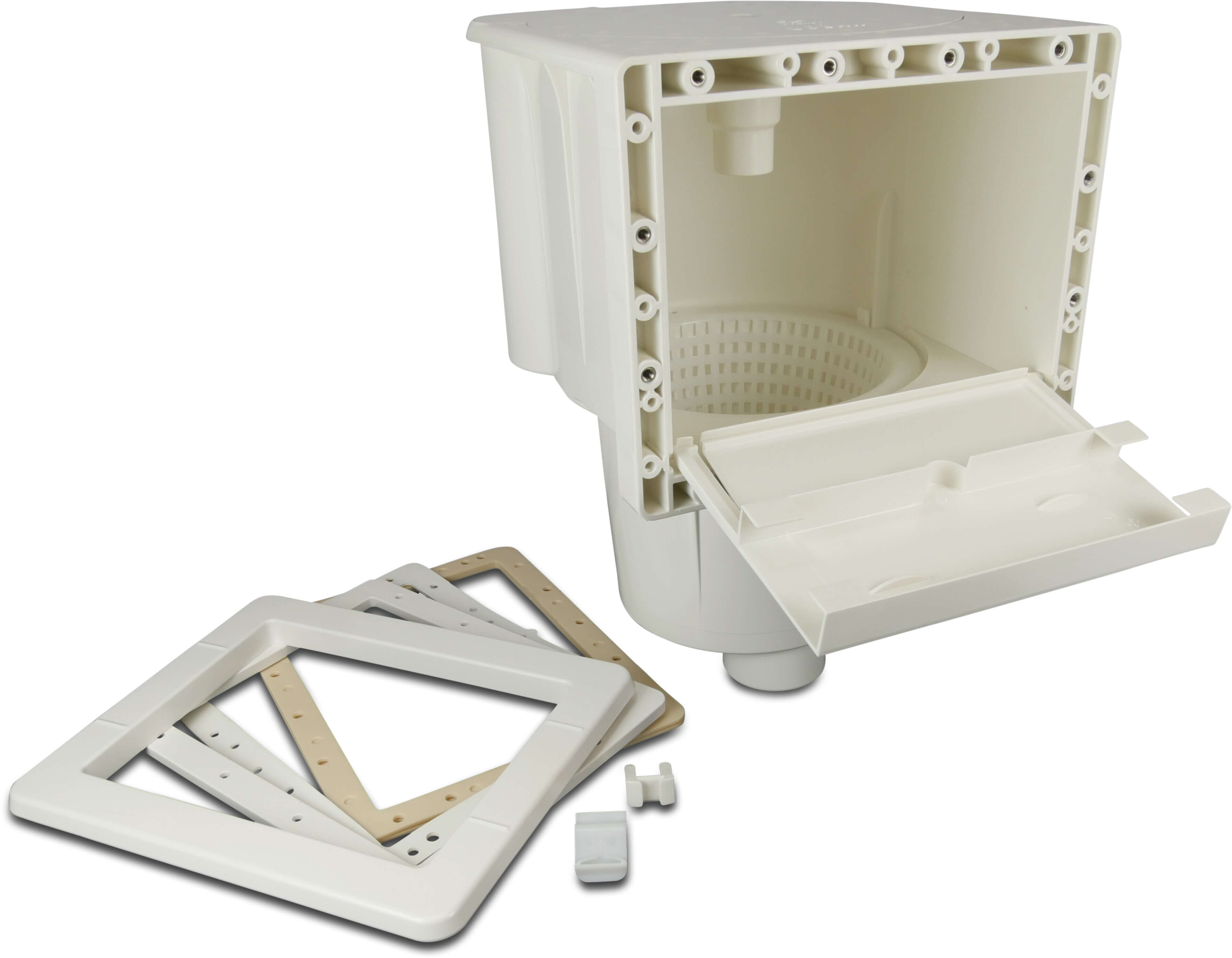 Ocean Skimmer ABS 2" x 50 mm glue socket x female thread white type Standard with ss M5 thread