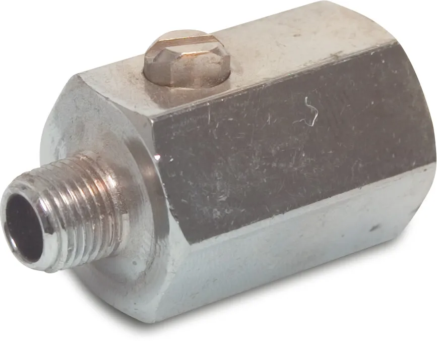 Profec Mini ball valve brass chrome plated 3/8" female thread x male thread 15bar type 406