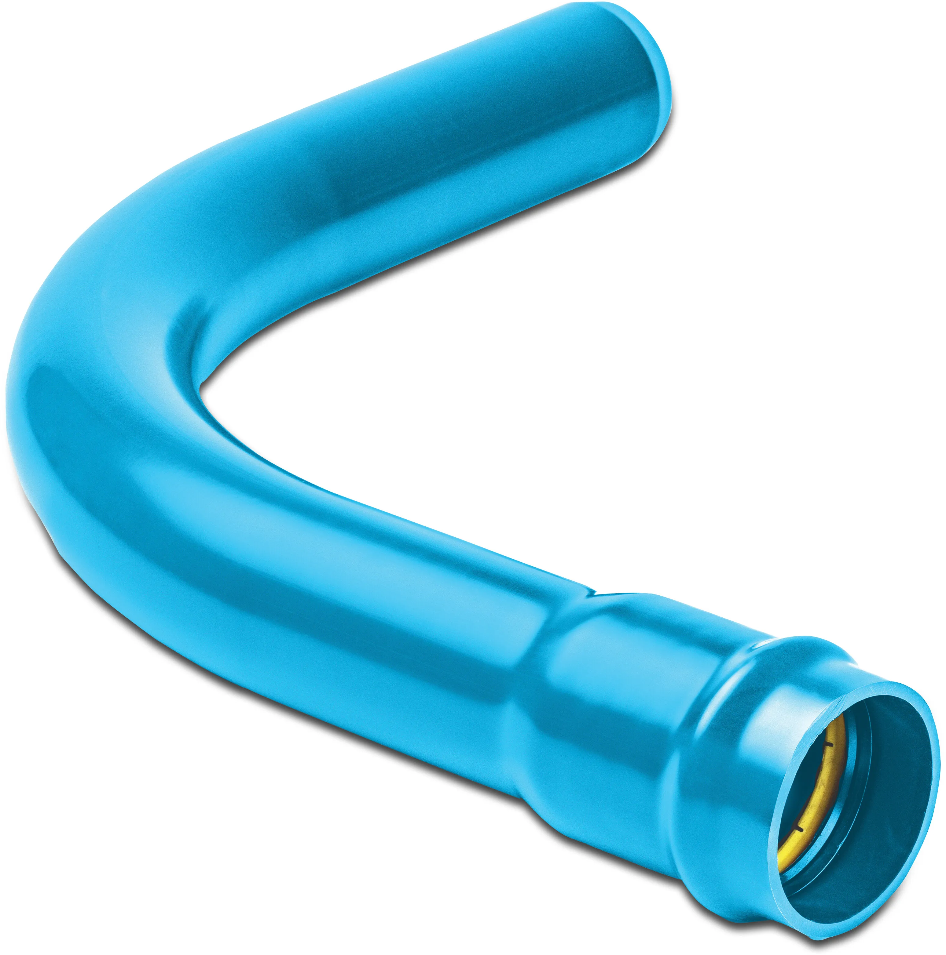 Bogen 90° PVC-A 110 mm Steckmuffe x Stutzen 16bar Blau KIWA