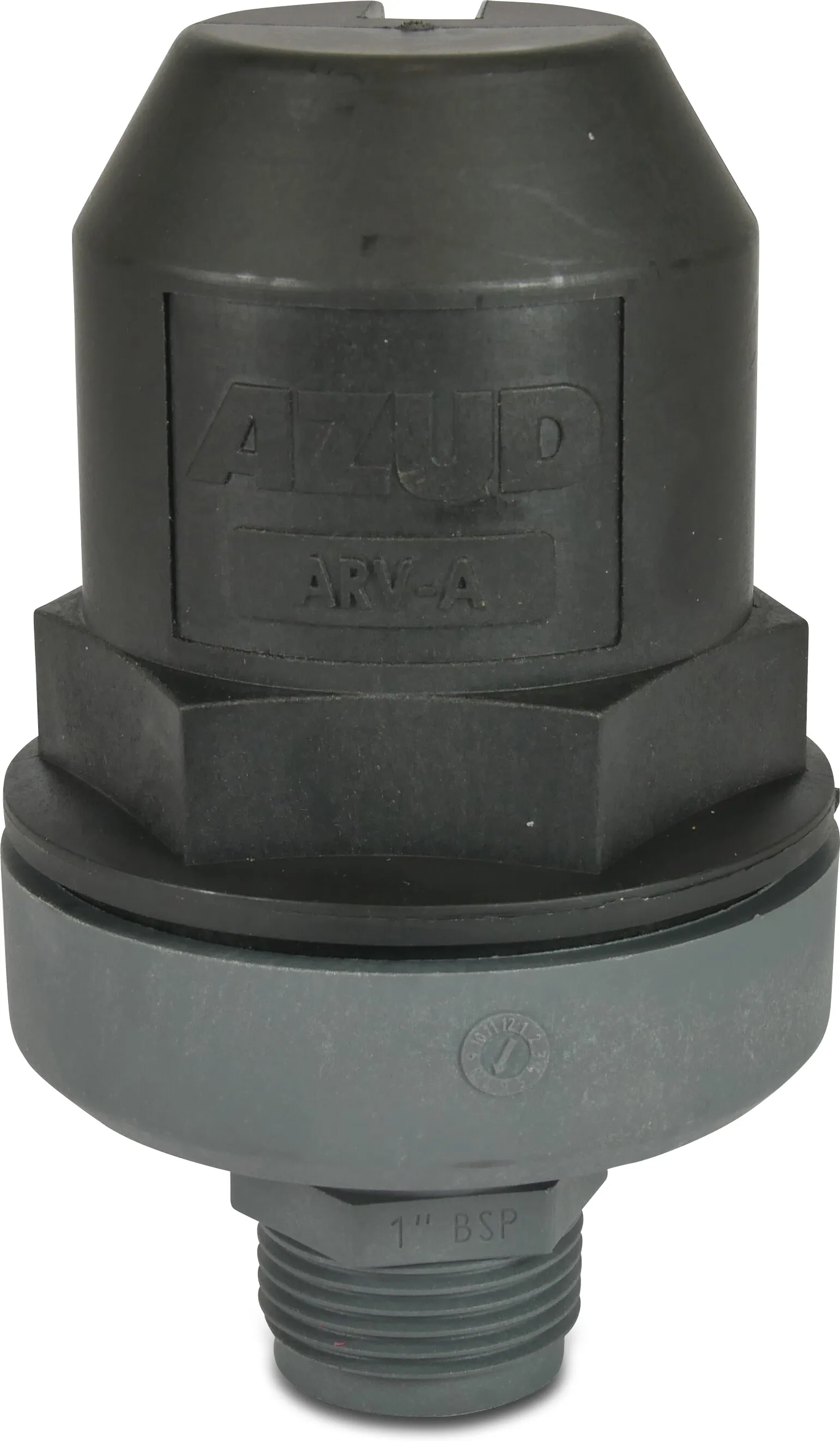 Azud Ontluchter PP 1" buitendraad 16bar zwart type Triple effect
