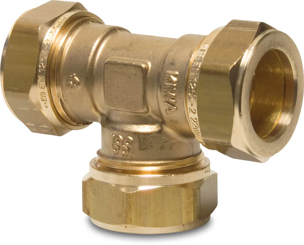T-Stück 90° Messing 15 mm Klemm KIWA/GASTEC S1