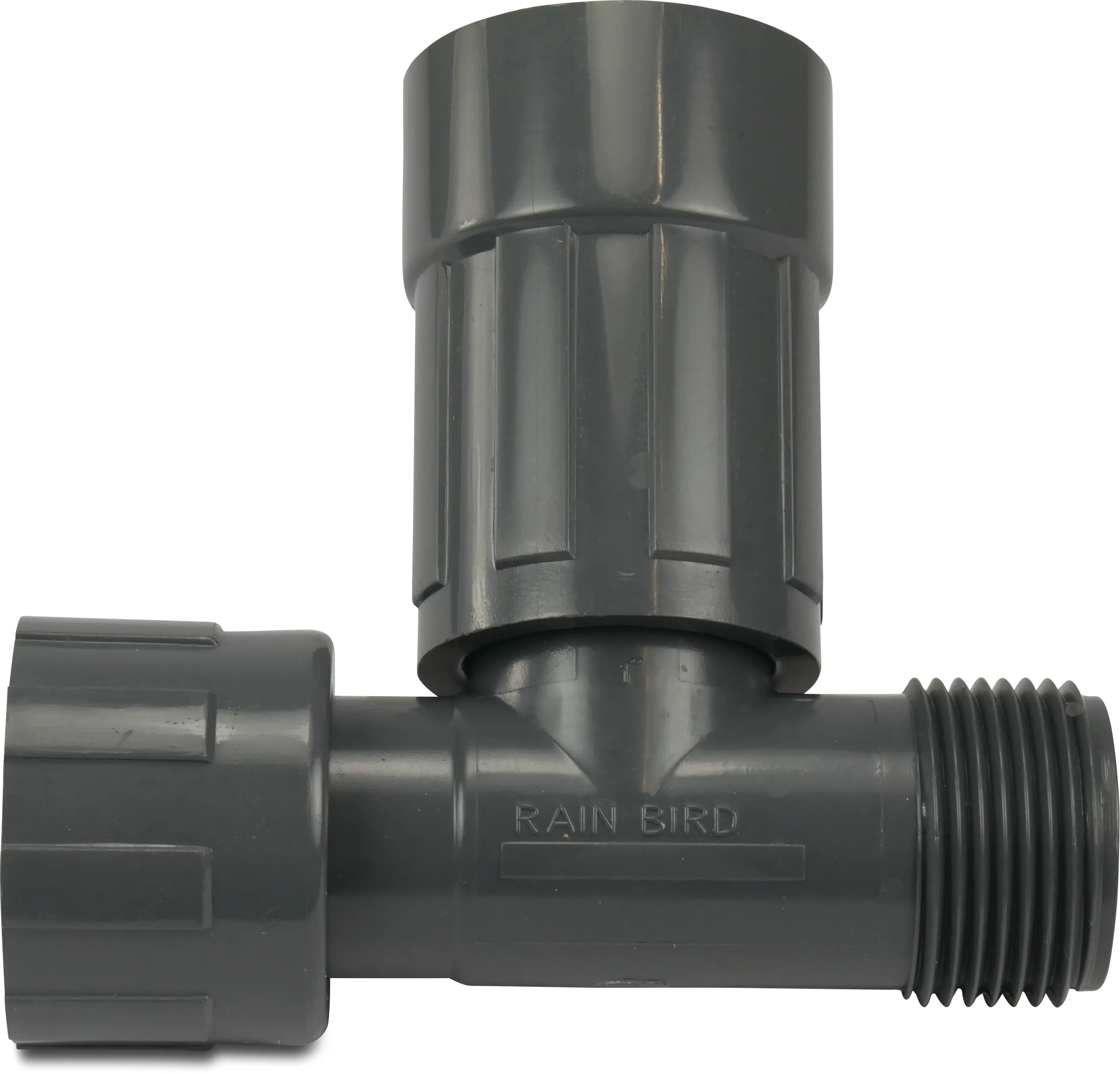 Rain Bird Verdeelstuk PVC 1" binnendraad x wartel binnendraad x buitendraad 10bar grijs type RB1201-010