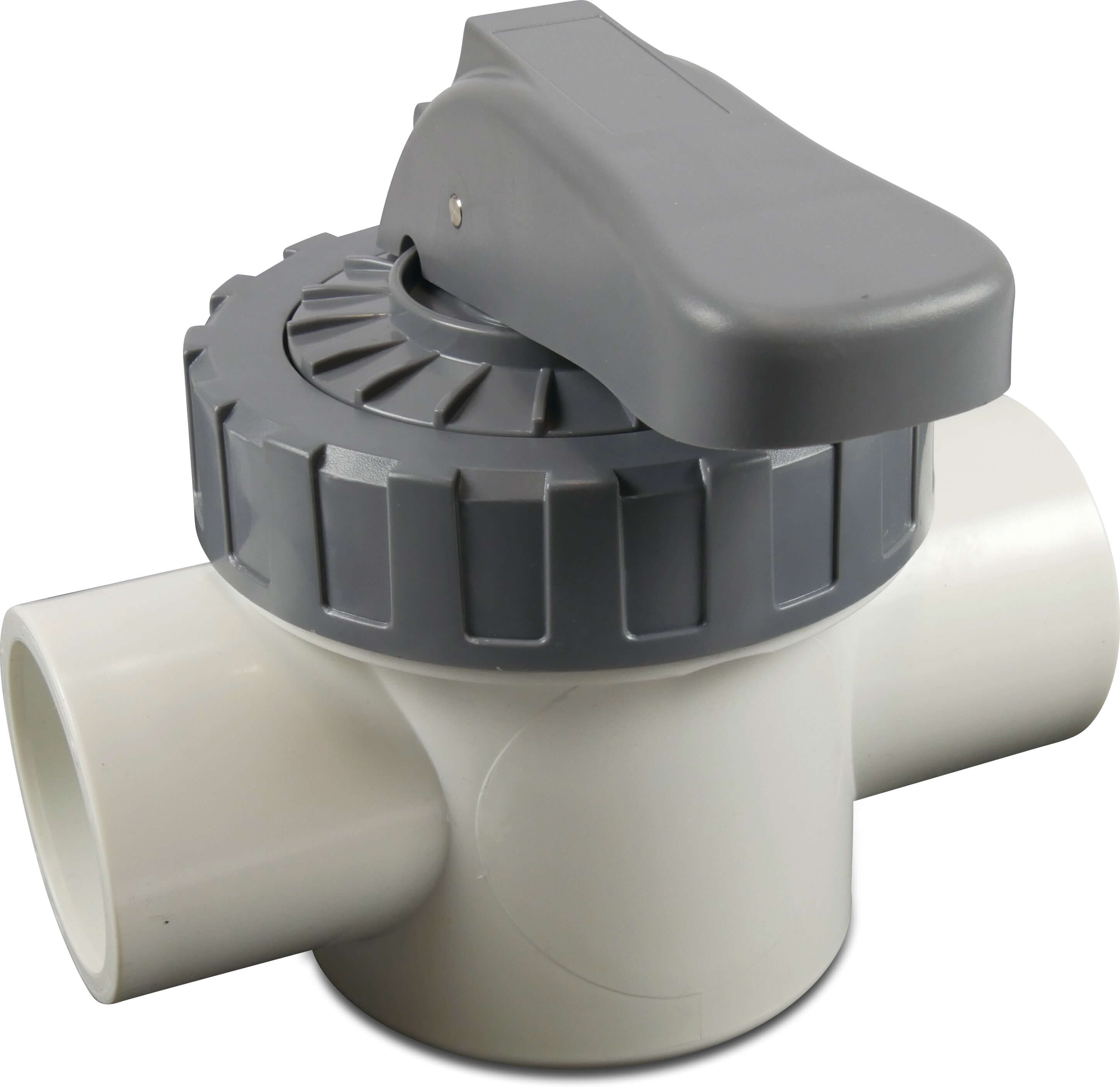 Profec 2-way shut off valve PVC-U 10 bar imperial glue socket white