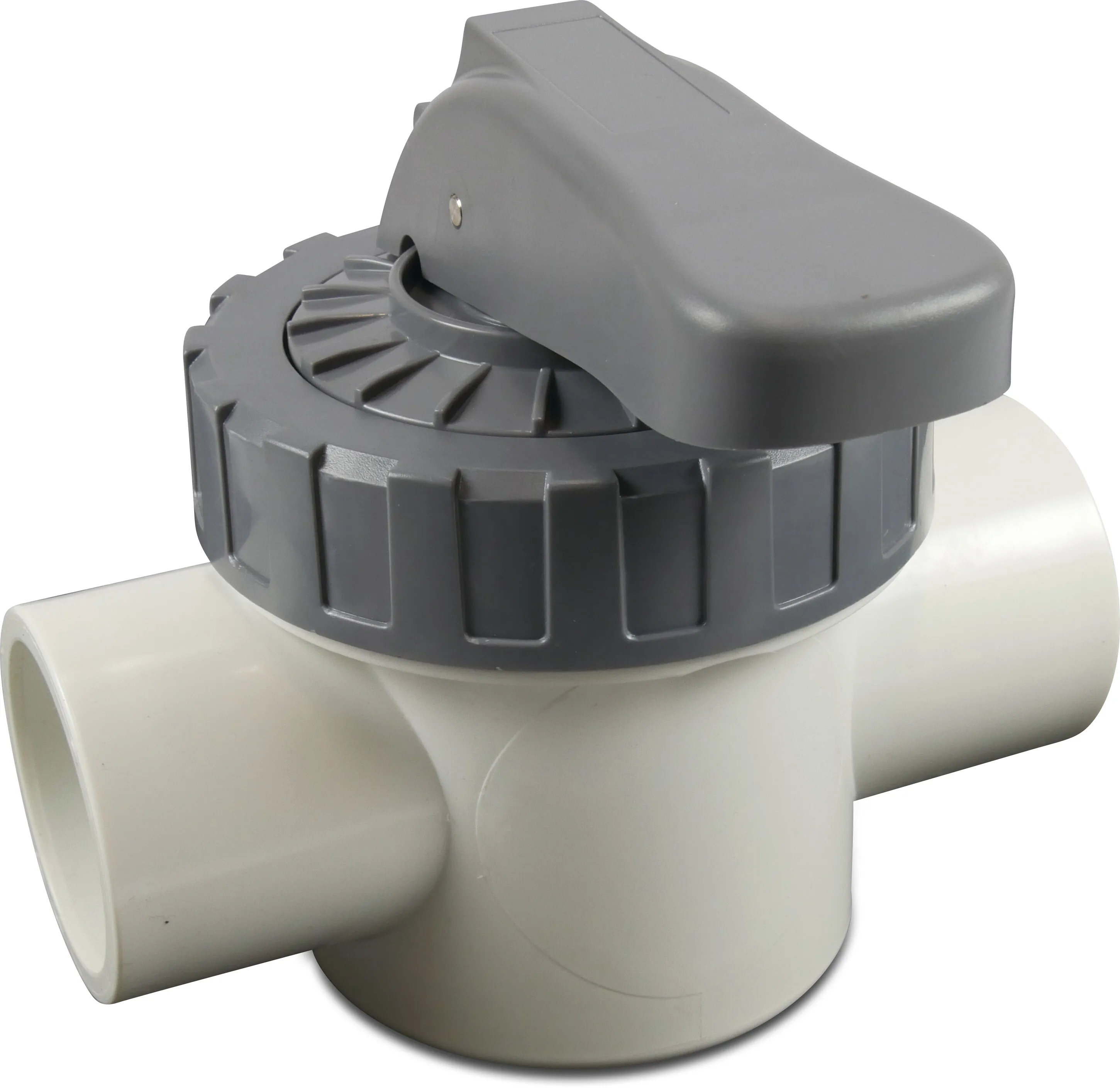 Profec 2-way shut off valve PVC-U 2" imperial glue socket 10bar white