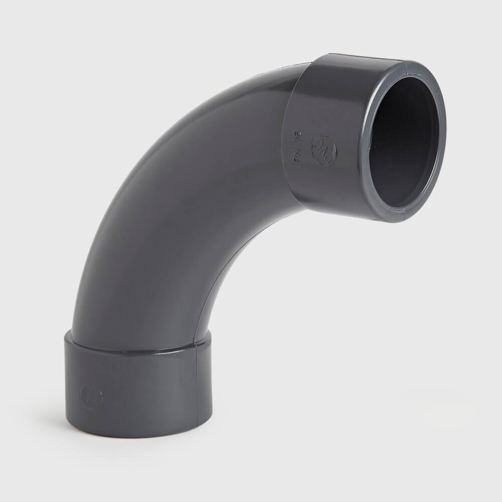 Profec Long bend 45° PVC-U 110 mm glue socket 12,5bar grey type made from tubing