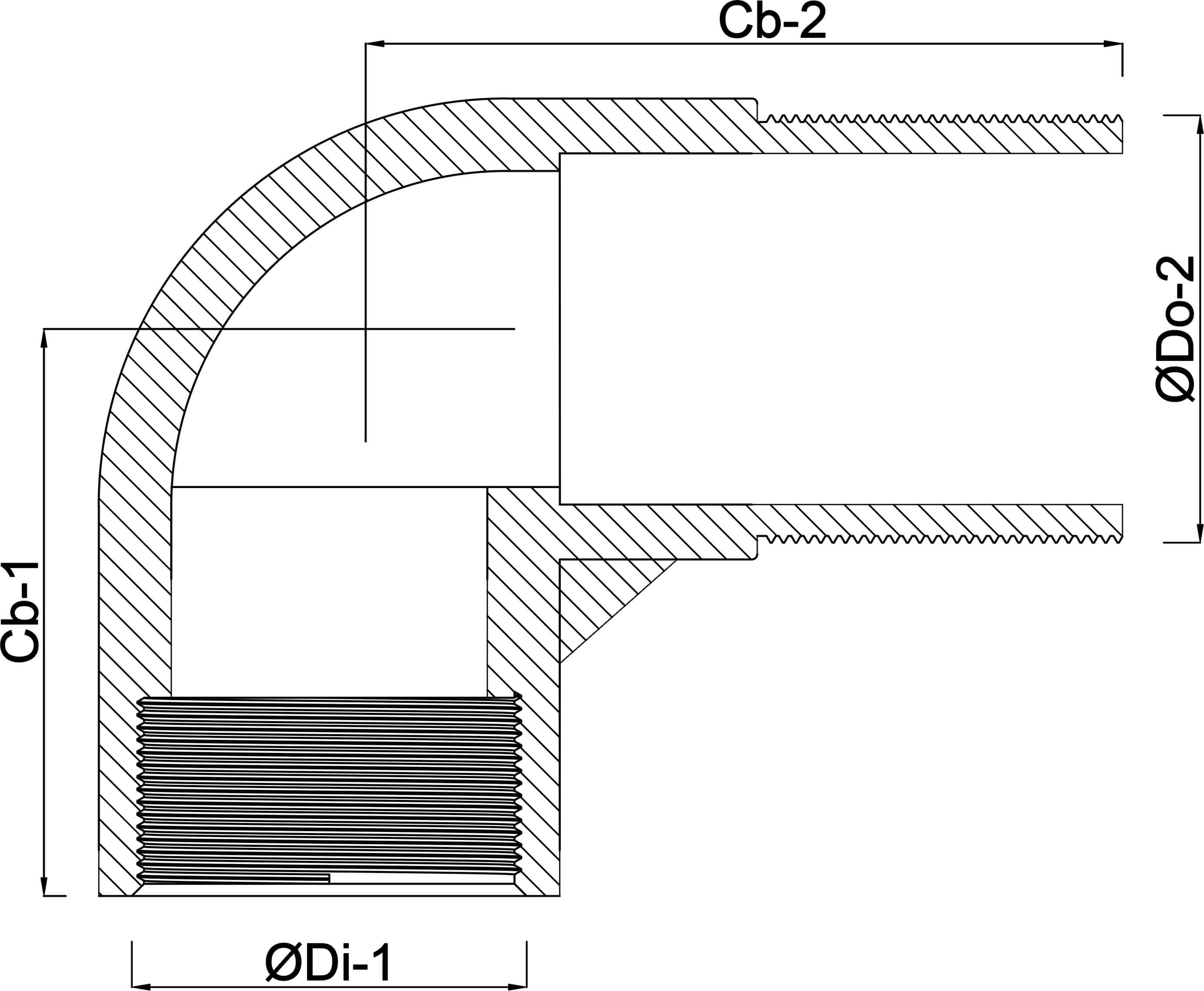 Profec Nr. 92 Winkel 90° Gusseisen Verzinkt 3/4" x 1/2" Innengewinde x Außengewinde 25bar DVGW
