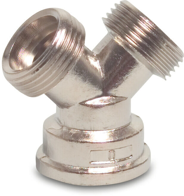 Profec Y-piece hard chrome plated brass 3/4" male thread x male thread x female thread 30bar