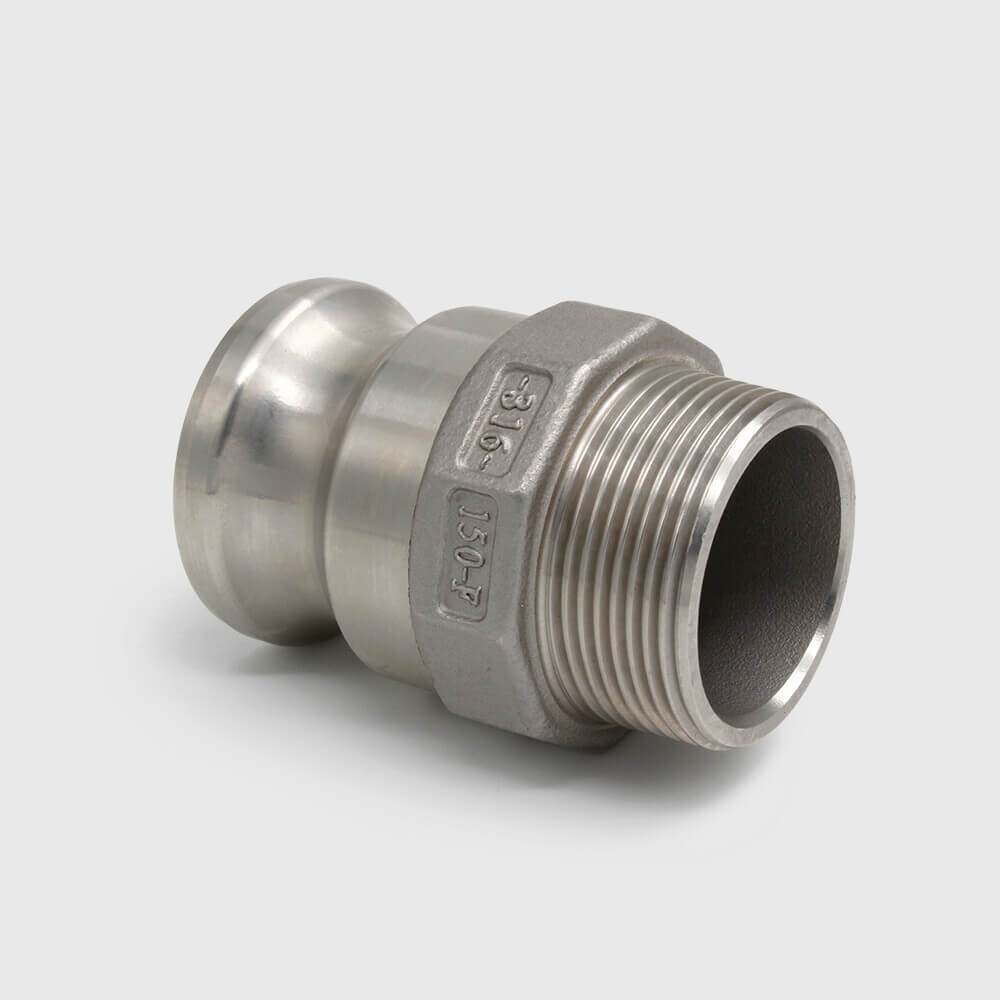 Quick coupler stainless steel 316 1" male part Camlock x male thread 16bar type Camlock F