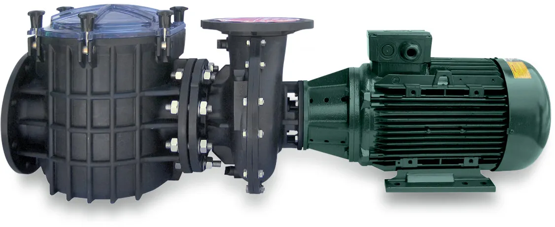 PSH Schwimmbadpump öffentlicher Bereich PP/GF30 DN100 DIN Flansch 9,9A 230/400VAC Schwarz/Grün Typ F-Giant-17