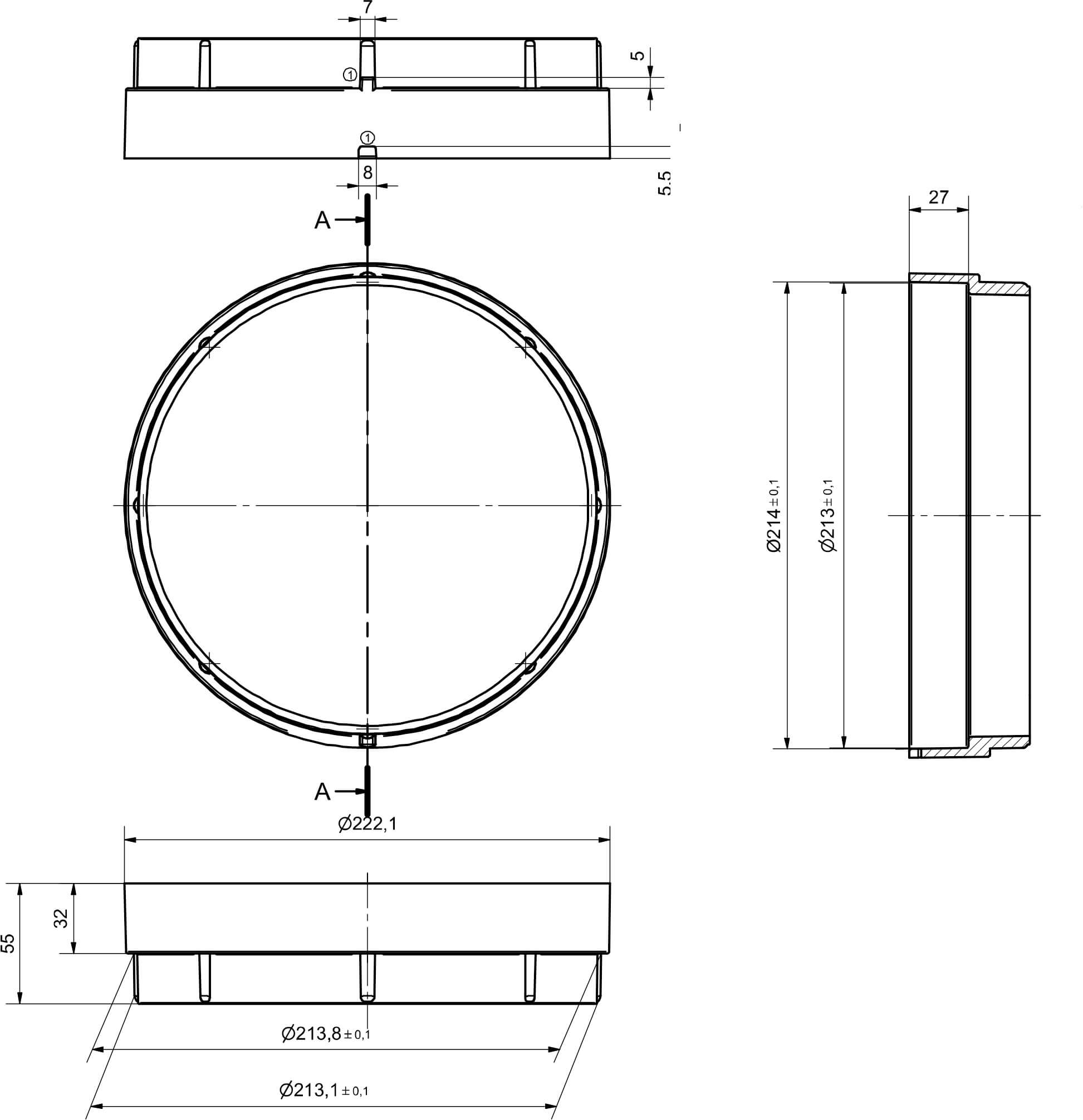 Height extension ABS white type Standard