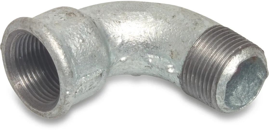 Profec Nr. 1A Bend 90° cast iron galvanised 1" female thread x male thread 25bar DVGW