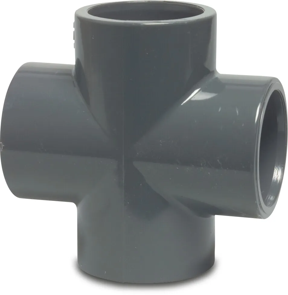 Croisillon PVC-U 63 mm collage femelle 16bar gris L1