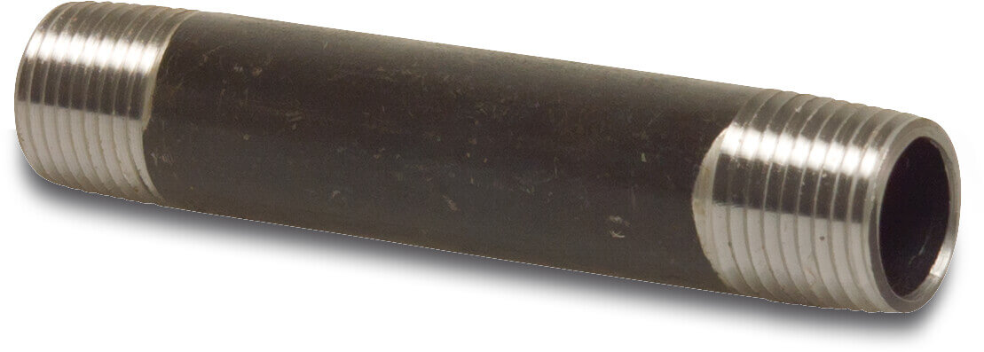 Profec Nr. 23 Rohrnippel Stahl Schwarz 2" Außengewinde 16bar 80 mm