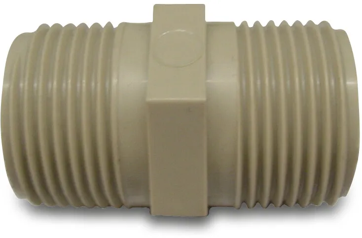Nippel PP 3/4" buitendraad 10bar beige P1