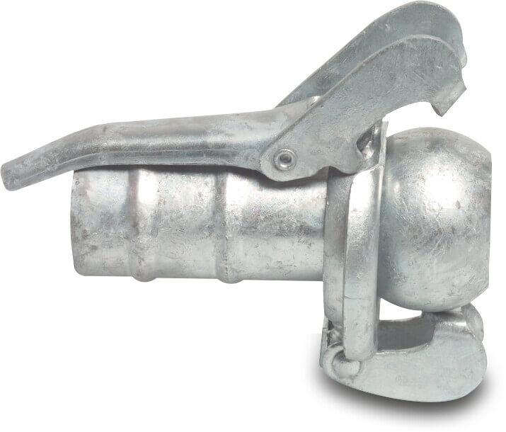 Quick coupler adaptor steel galvanised 159 mm x 152 mm male part Bauer x hose tail type Bauer S77