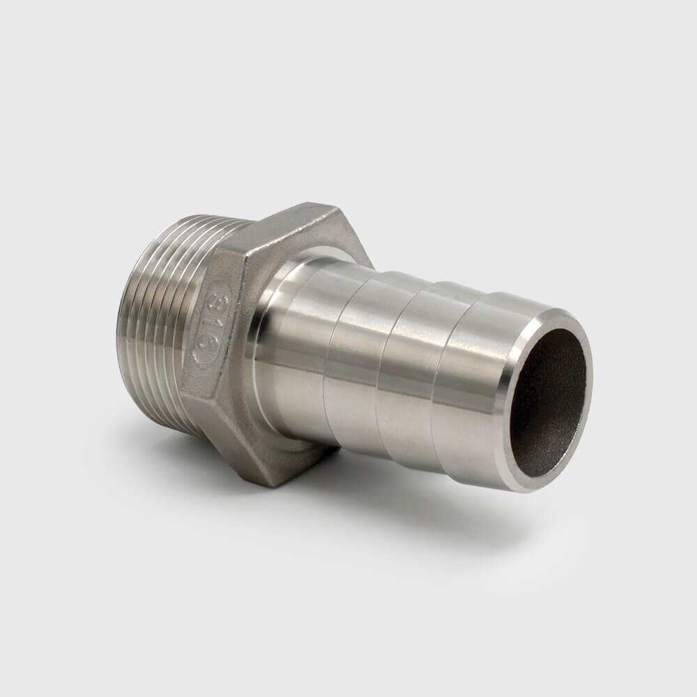 Profec Hose tail stainless steel 316 3/4" x 19 mm male thread x hose tail 50bar