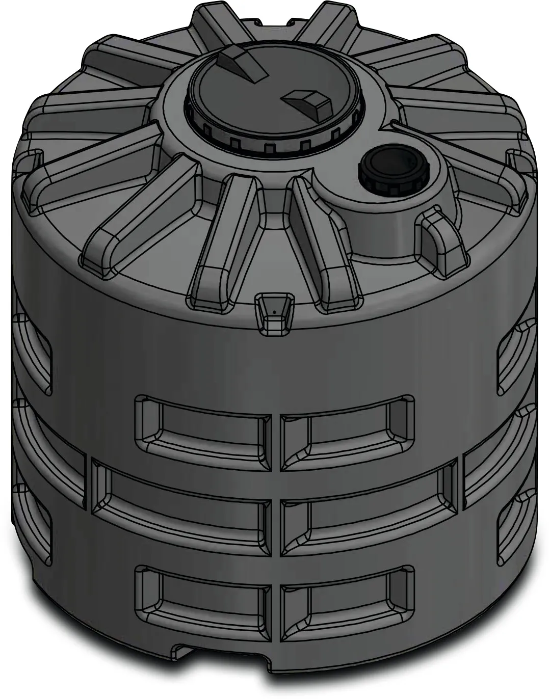 Elbi Behälter LDPE Schwarz 1400ltr Typ CUV Unterirdisch