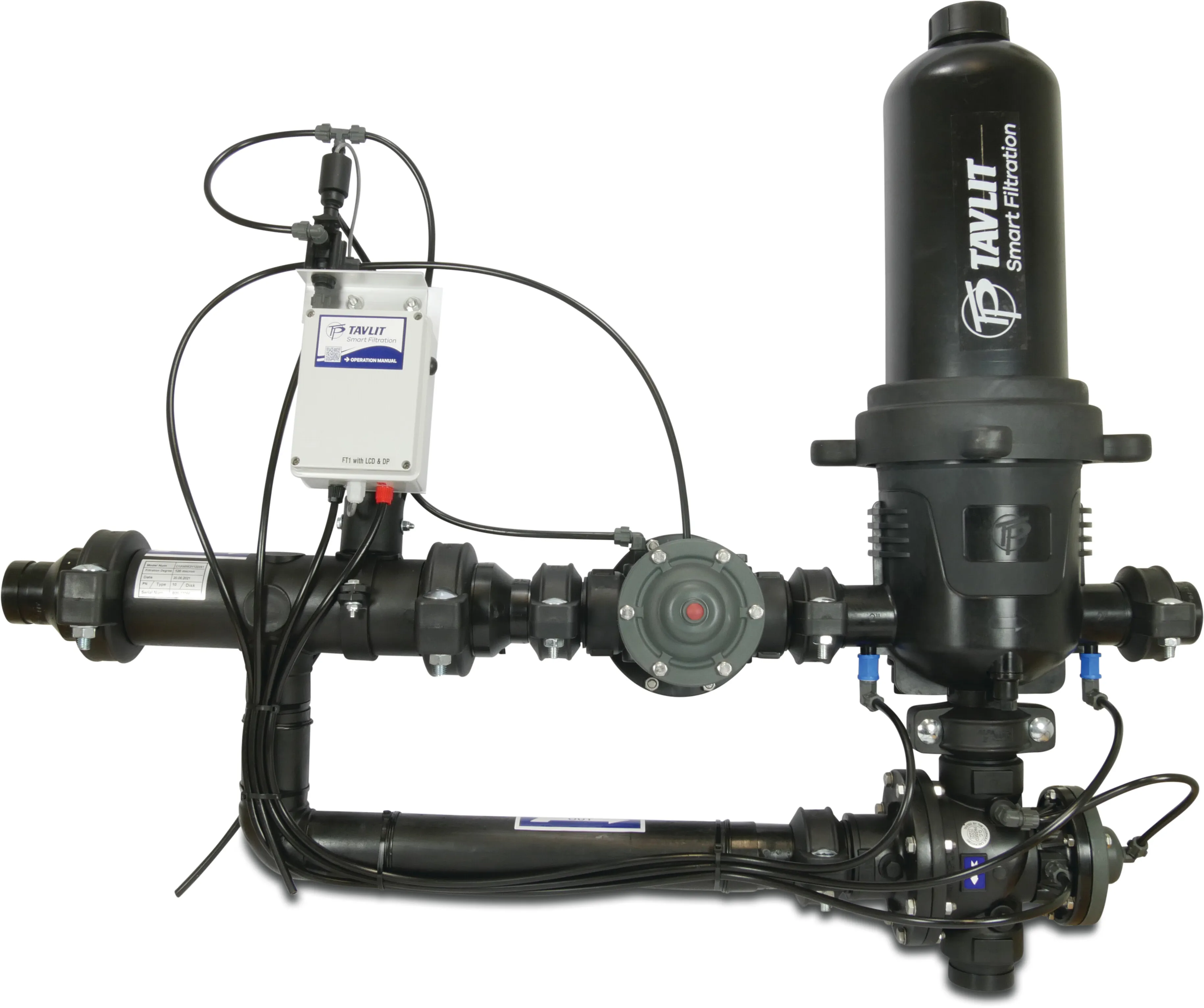 Tavlit Automatische Filterstation glasfaserverstärktes Nylon 2" 10bar 105micron Disk/Scheiben 9-12VDC latch Schwarz Typ TADSA Stand Alone