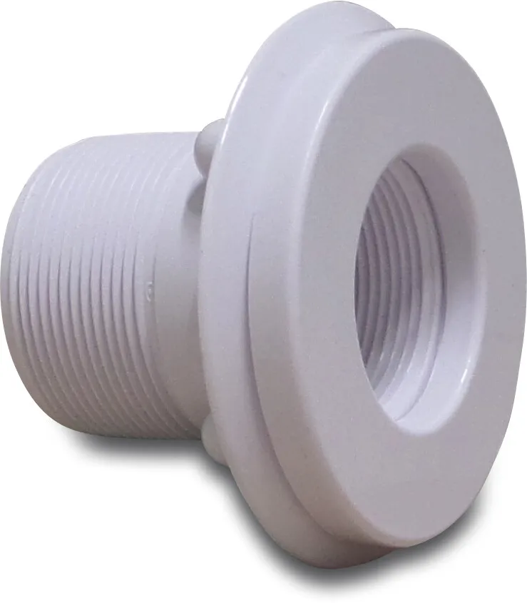 Hayward Inlet fitting ABS 50 mm x 2" glue socket x male thread white liner pools