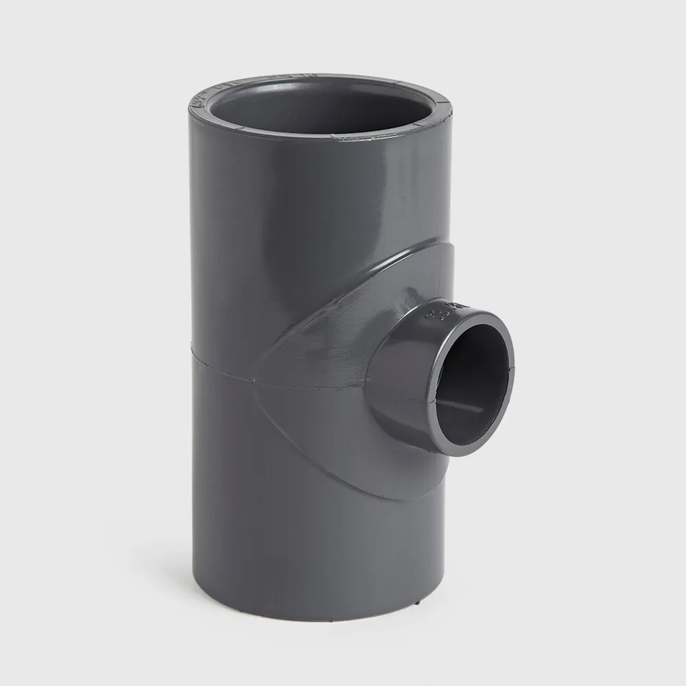 VDL Reducer T-piece 90° PVC-U 90 mm x 32 mm x 90 mm glue socket 16bar grey